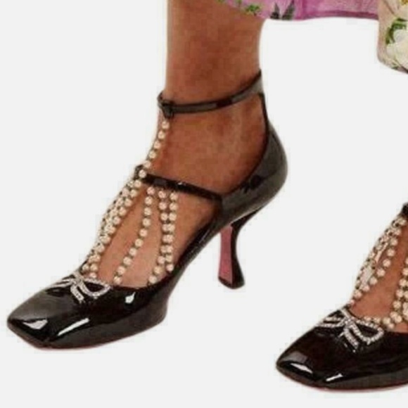 New Authentic Gucci Women's Taide Double Buckle Pumps - Picture 1 of 16